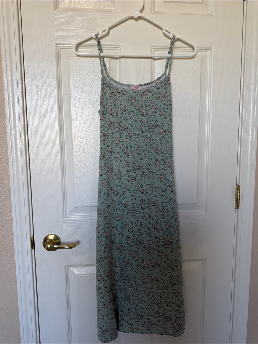 Brandy Melville Sage Green Floral Slip Maxi Dress